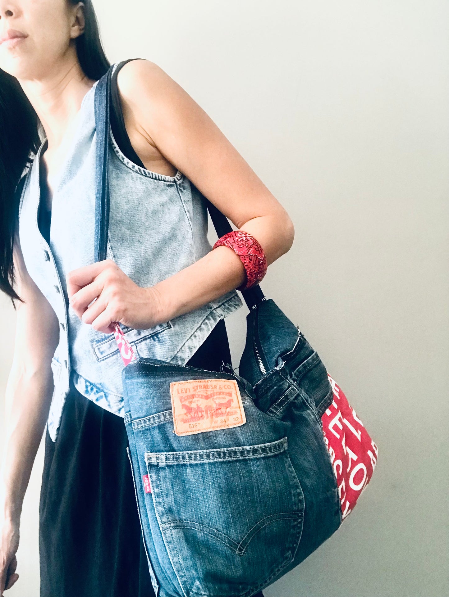 Conscious Carry-all with blue Levi’s and Eiffel tower